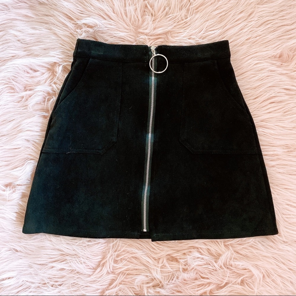 Black Zip-Up Skirt